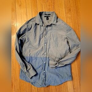 Forever 21 Men long-sleeved button down color block shirt Sz. L